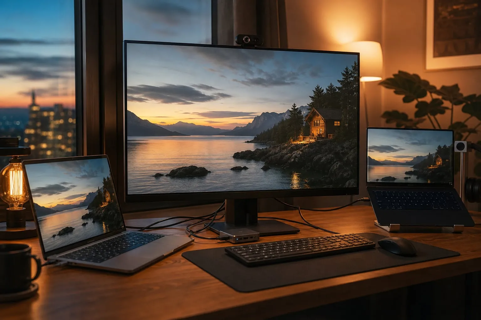 KVM para dois computadores: conexão 4K, webcam e áudio