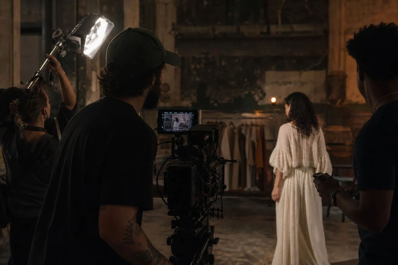 Filmagem de moda sustentável em espaços culturais de SP