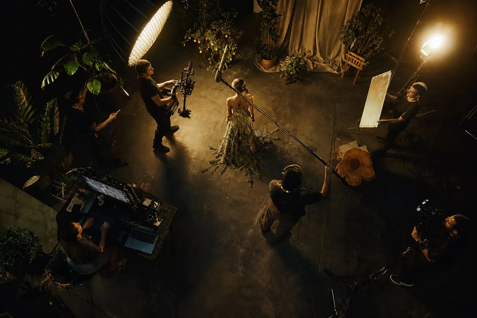 Filmagem de moda sustentável em espaços culturais: luz e som
